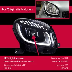 AKD Car Styling Head Lamp for Smart Headlights 2015-2018 Smart for Two LED Headlight LED DRL Hid Bi Xenon Auto Accessories