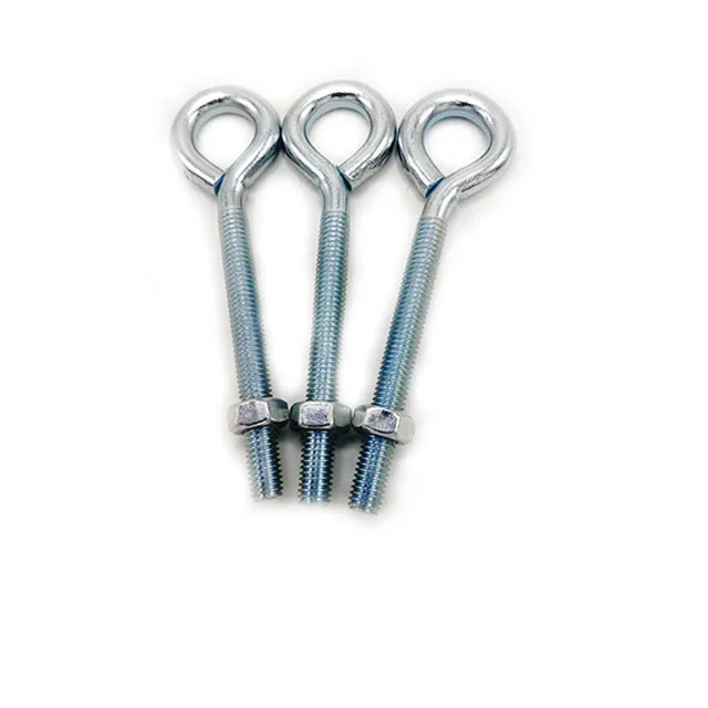 Chinese Factory Good quality Galvanized Carbon Steel Sheep Eye Bolts Lifting Eye Bolts With Long Shank And Nuts