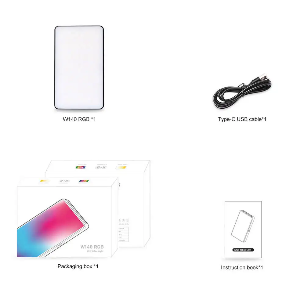 Mini RGB Camera Video Light 8W 3100mAh Rechargeable Battery LED Camera Accessories Light Kit for Photography Studio Shooting.jpg