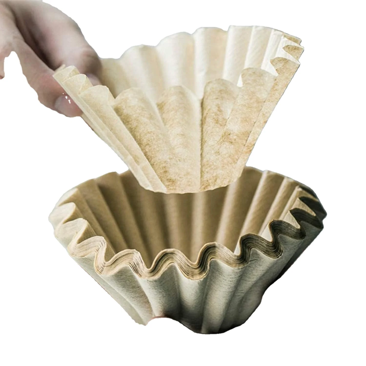 New Products Pleated Cellulose Paper Basket Crepe Tea Bag basket Coffee Filter Paper