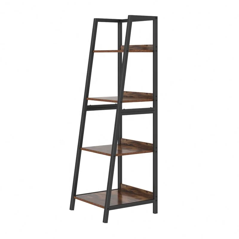 
Amazon Лучшие продажи MDF деревянная узкая лестница Металлическая Витрина книжная полка для гостиной 