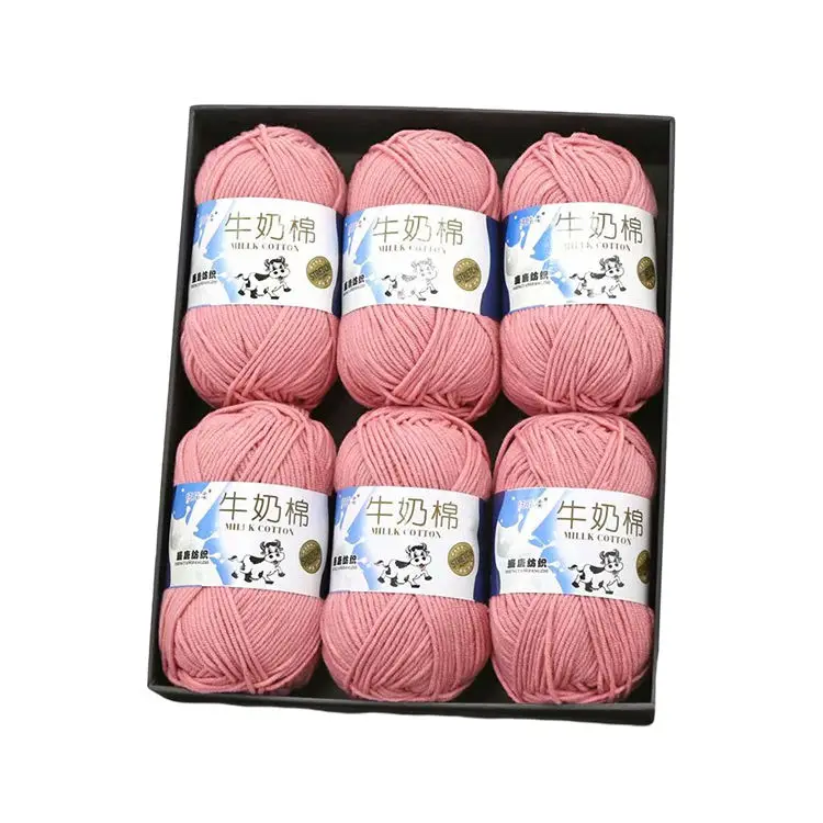 New special design creative cotton soft worsted knitted milk cotton yarn crochet hook in various colors