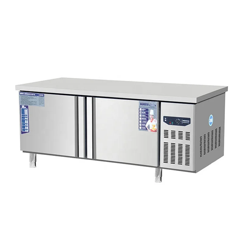 Refrigerated workbench Tea shop horizontal freezer table Fresh dessert shop workbench