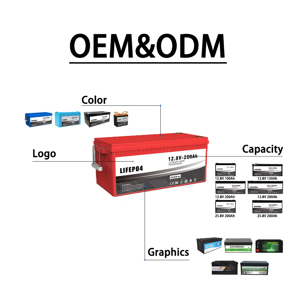 12v 24v 25.6v 12.8V 100Ah 200Ah 300Ah  Lifepo4 Lithium Ion iron LFP Battery Solar for RV Marine