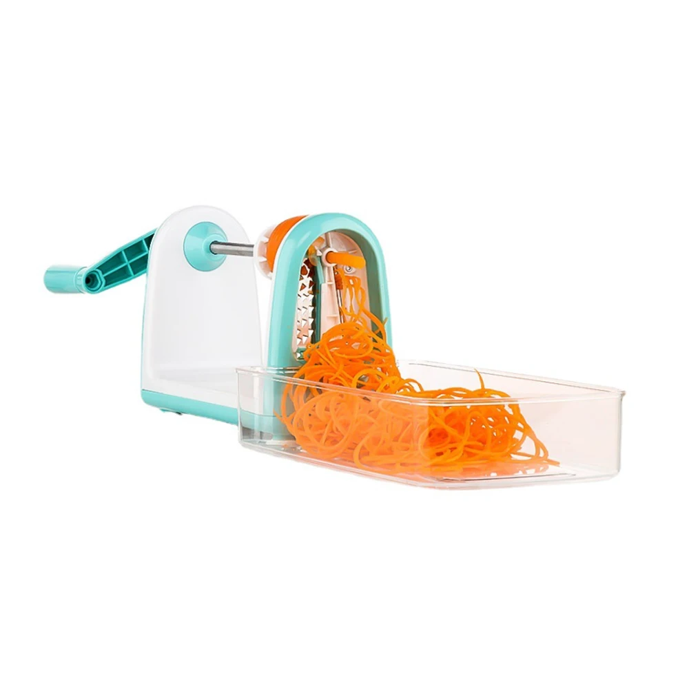 One Stop Shopping 5 Blades Vegetable Slicer for Veggie Noodles and Curly Chips Zucchini Noodle Maker Spaghetti Spiralizer