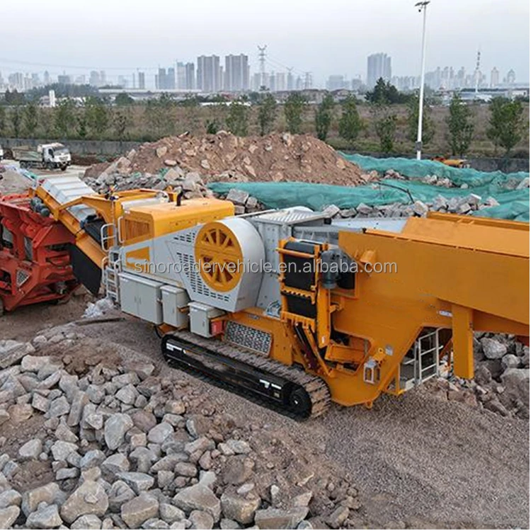 Moving Rock Salt Crusher Rock Stone Jaw Crusher Mobile Crusher Plant Crawler Type Tracked Crushing Screening Plant
