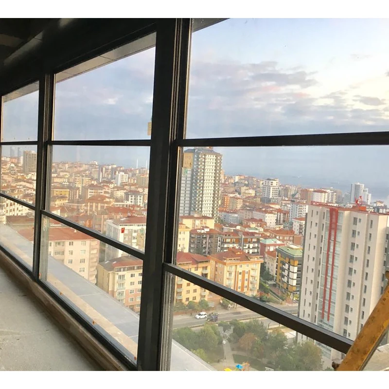 Hihaus custom intelligent electric house aluminium vertical sliding glass guillotine window