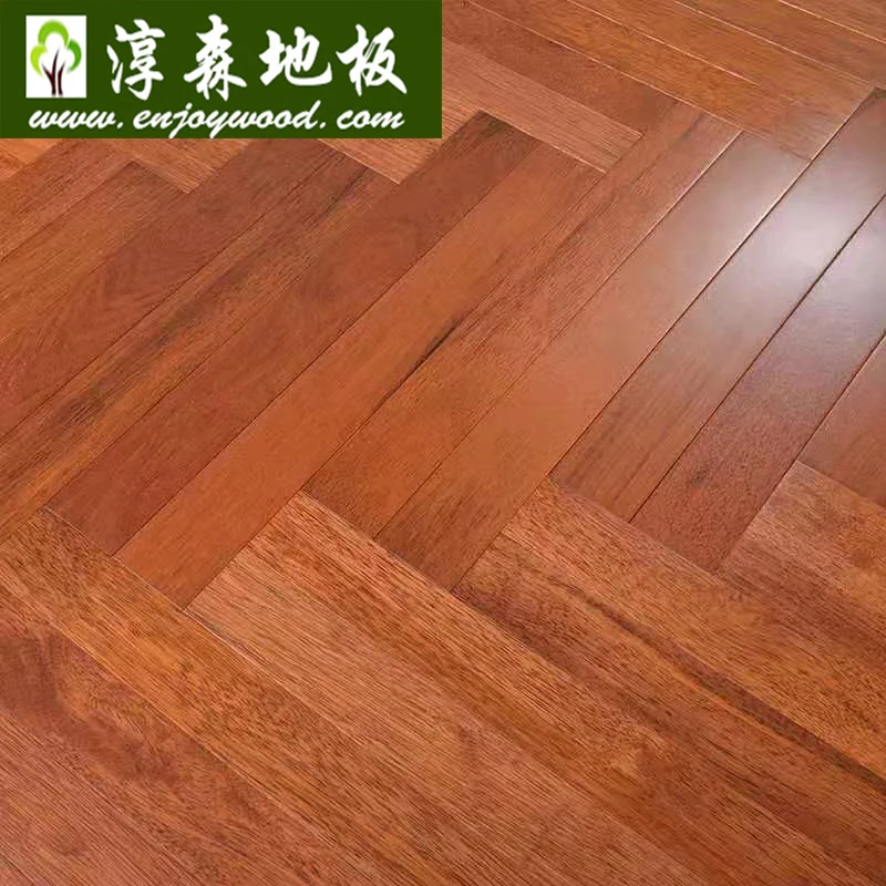 Bee Wax Finishing Solid Real Merbau Wood Herringbone Chevron Wood Flooring made of Indonesia Merbau Wood Exotic Hardwood