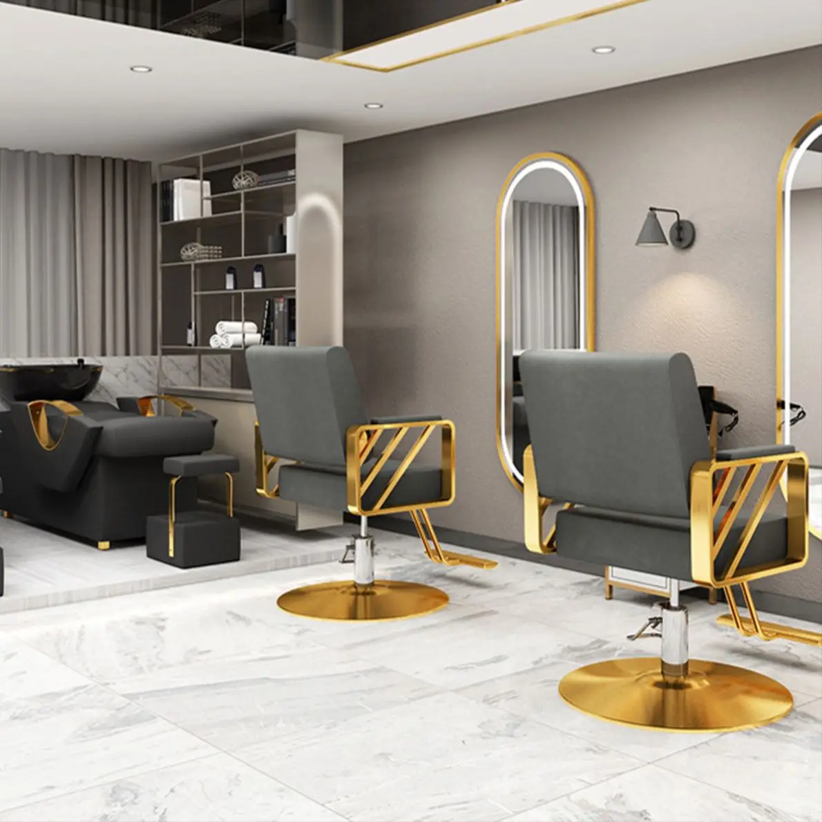 New Product Sprinkler Beauty Hair Salon  Sit Half Recline Thai Flush  Shampoo Chair Punch Bed Bowl Washbasin
