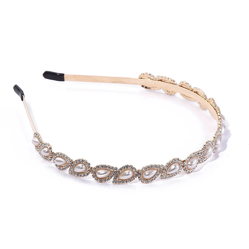 
High Quality Brass+Crystal Glass Water Drop Headband Crystal for Anniversary Engagement Gift PartyWedding 