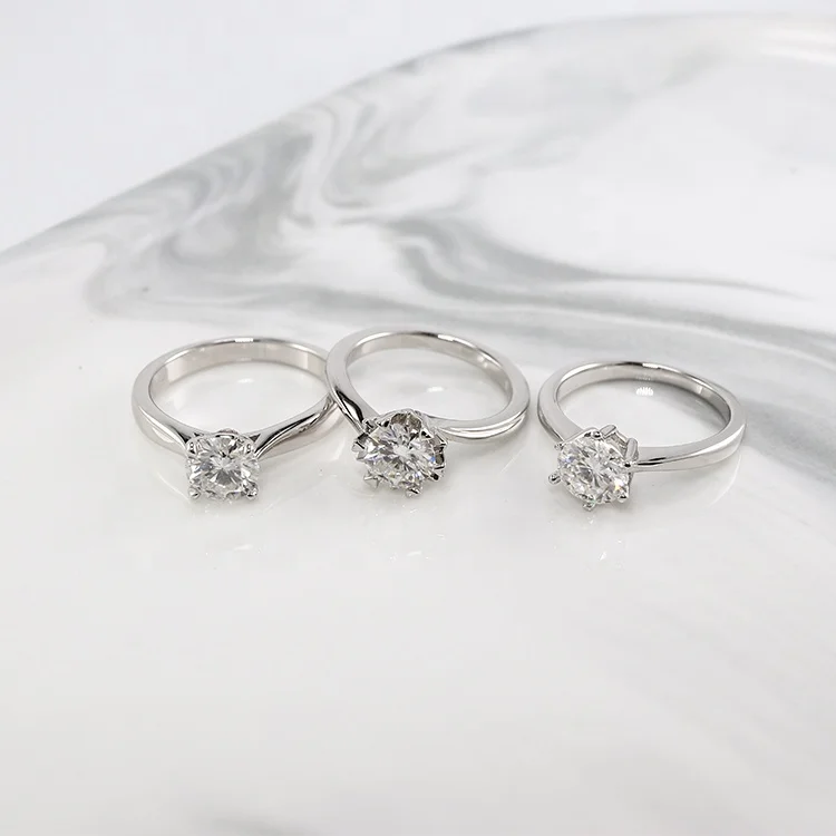  2021 Classic New Trendy Womens CZ Jewelry 925 Sterling Silver Rhodium Wedding Engagement Diamond Solitaire Moissanite