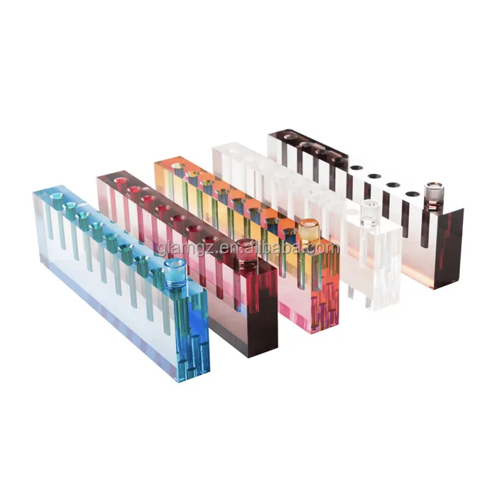 Wholesale Price Contemporary Acrylic Oil Menorah Flower Vase Chic Acrylic Menorah Various Color for Your Selection