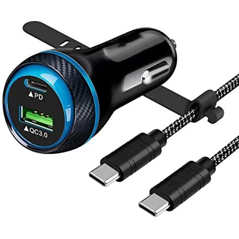 2021 Wholesale 2 Port USB-C Car Charger 45W Super Fast Car Charger PD 27W Qc3.0 Car Charger Adapter For Samsung Galaxy S21