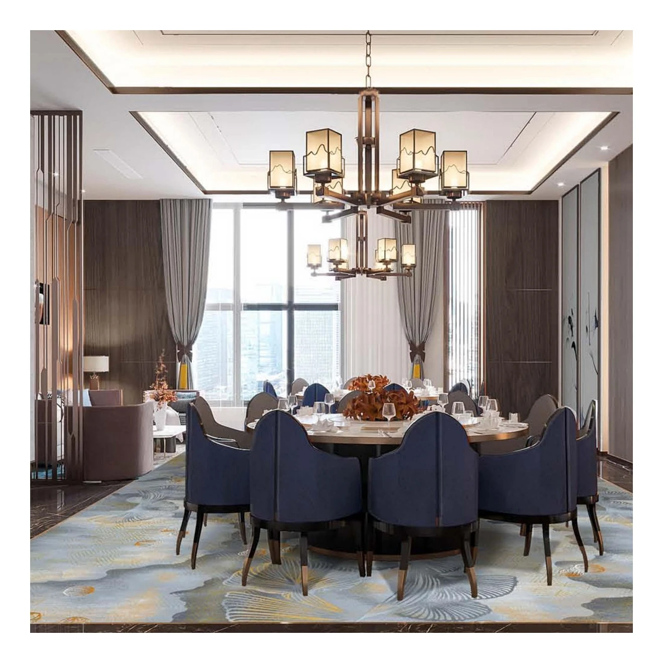 Luxury hand tufted large size wool carpet for villa/hotel China carpet Luxury Commercial Carpet