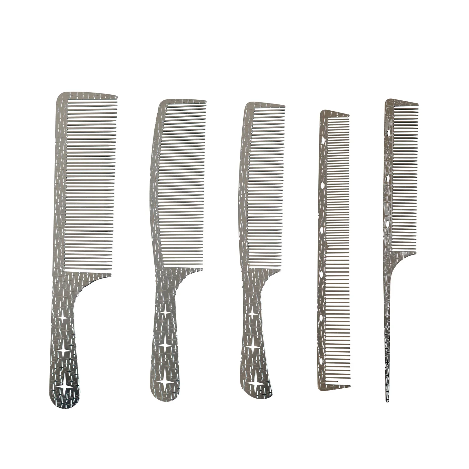 private logo Salon Metal Comb Stainless Steel Silver Rat Tail Braiding Hair Comb Anti-Static Salon Hair Styling comb