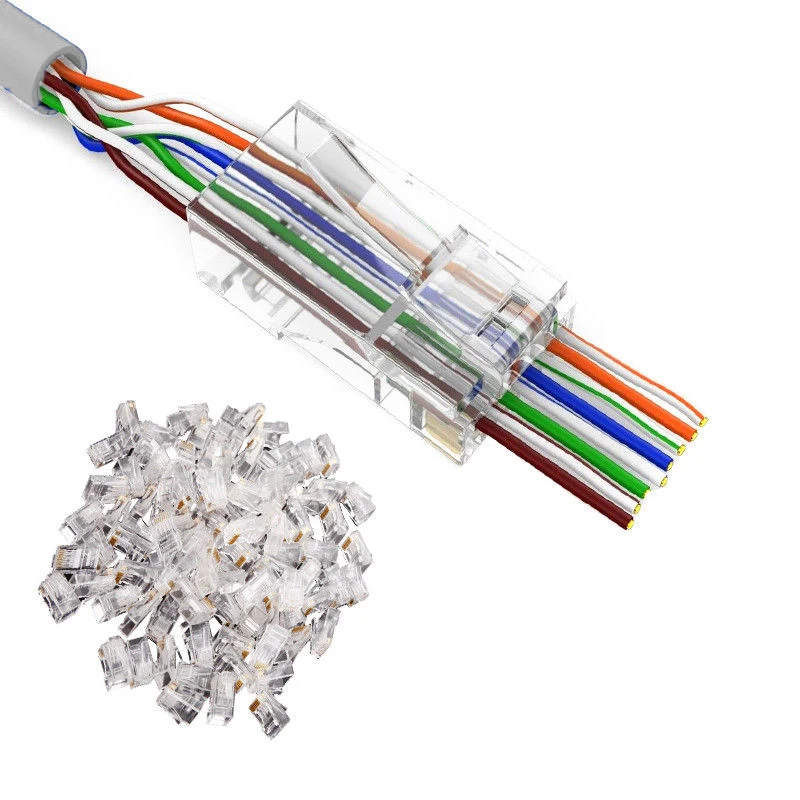  Высококачественный Кабельный разъем FSATECH lan utp cat6 rj45 8p8c с позолоченным кабельным разъемом