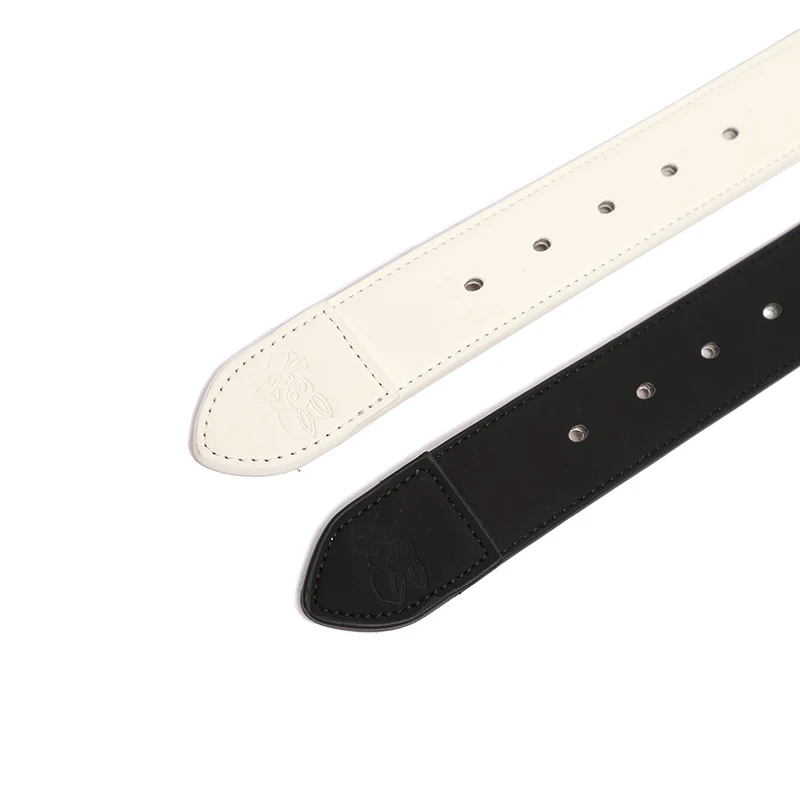 New design fashion men Golf belt black white color with jacquard weave OEM women belt pu leather Straps pin buckle