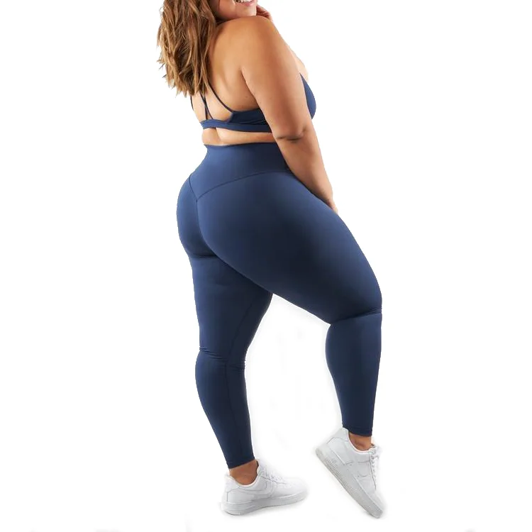  2021 cross back women fitness yoga sets miqi apparel blue plus size