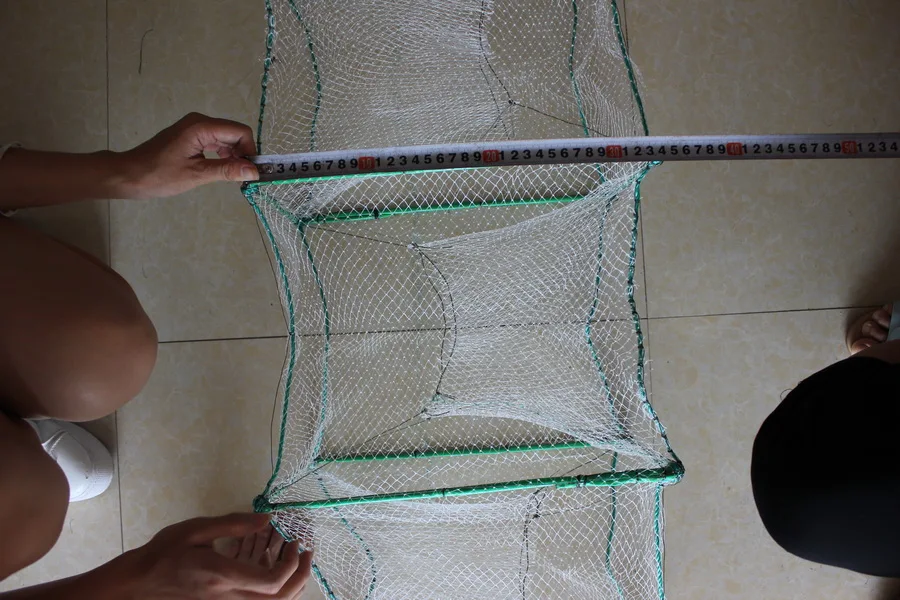 fishing cage crab trap lobster trap steel frame wide 35cm height 22cm length 9.5m with PE net