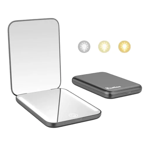Hot Selling X1 X2 LED Lighted Cosmetic Mirror Handheld Makeup Mirror for Girls Mini Cute Compact Pocket Mirror