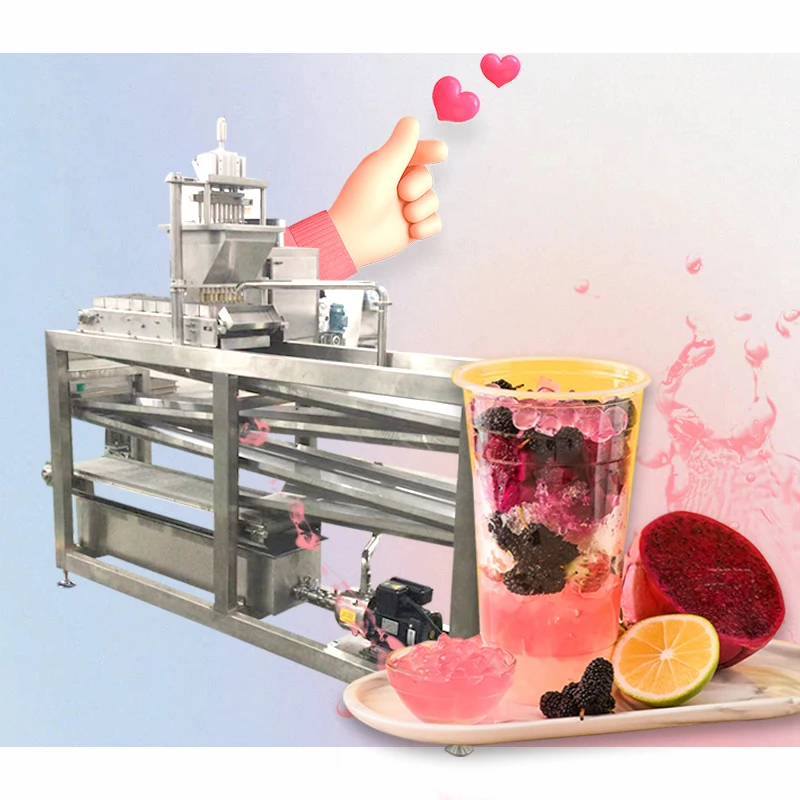 Small Automatic Agar Crystal Ball Making Machine Popping Boba Depositing Line with Packaging