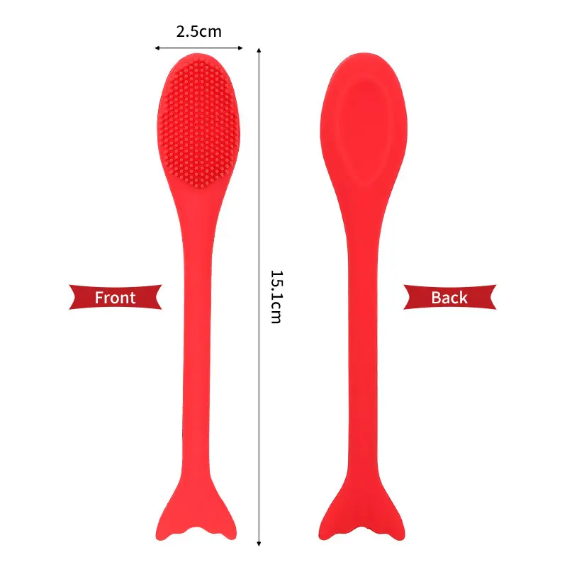 2 In 1 Double Sided Soft Flexible Silicone Face Mask Brush Facial Cleaning Cosmetic Tools Exfoliating Scrub Lip Brushes