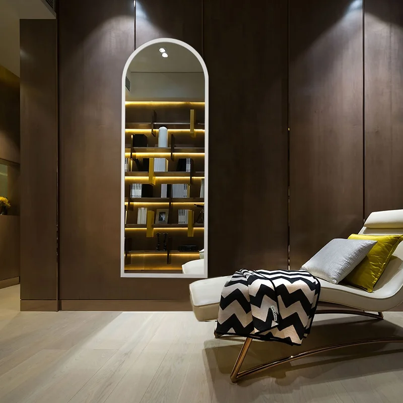 Sheet Full Length Arch Dressing Room Mirror Hot Sell Stainless Steel Solid Wood Whole Body Dressing Mirror Living Room Furniture