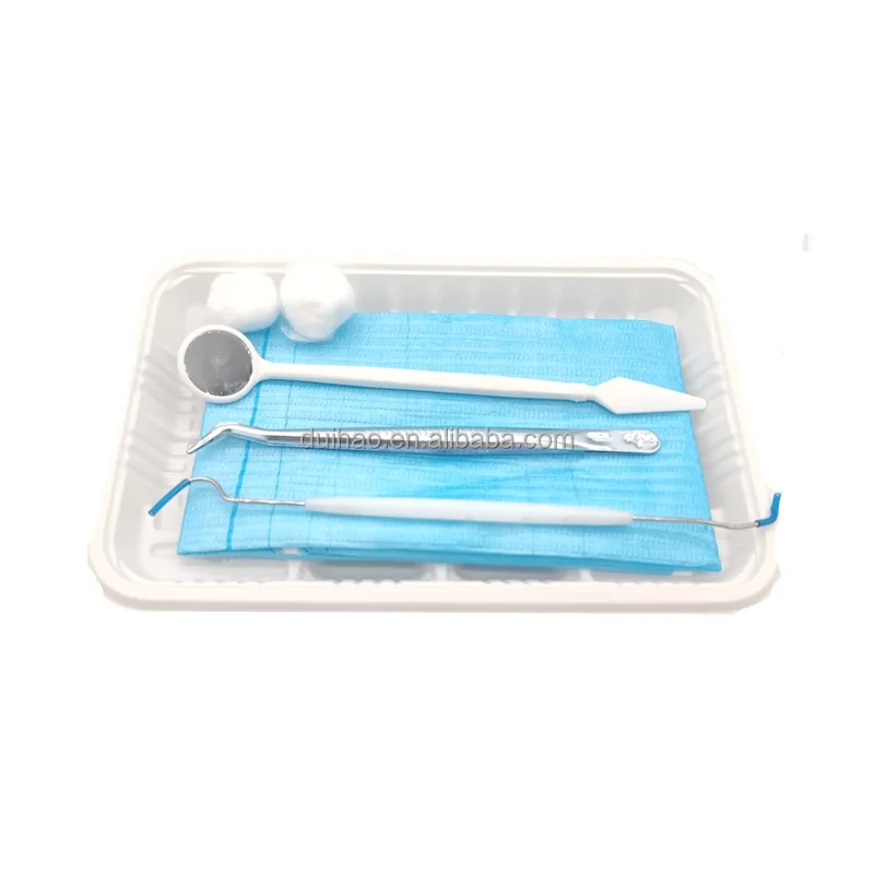 Disposable Medical Oral Care Instrument 6PCS Sterile Dental Examination Kit