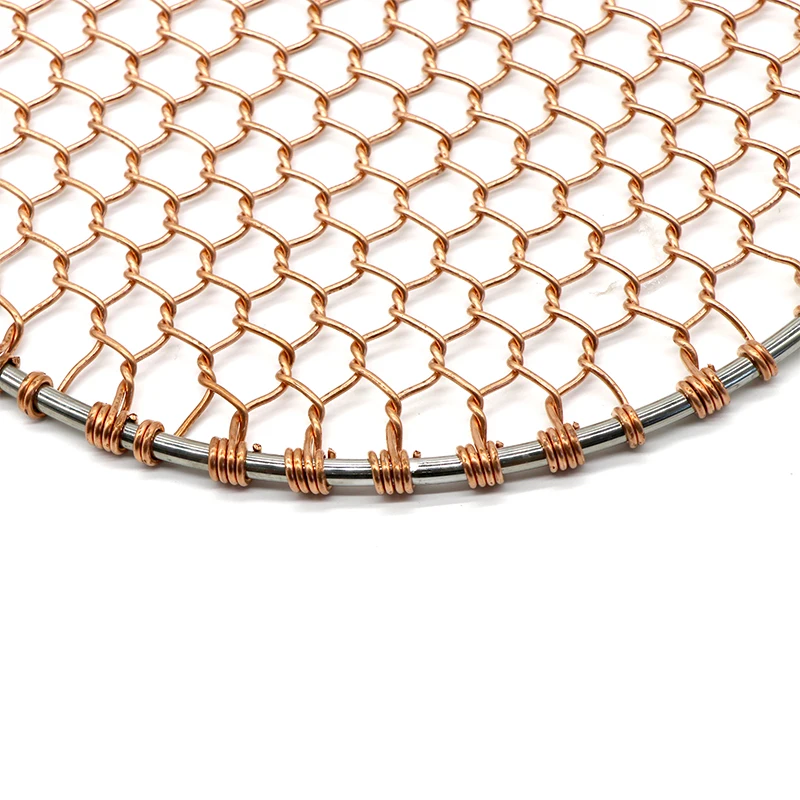 Factory round anti rust and anti-corrosion artificial woven copper barbecue net with diameters of 295 and 330