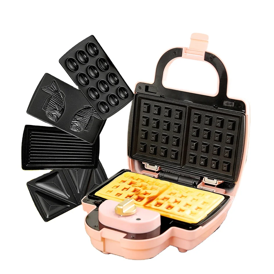 ETL Detachable Multifunction Smokeless Mini Household Electric Non Stick Grill Pan Double Side Heat Waffle Sandwich Maker