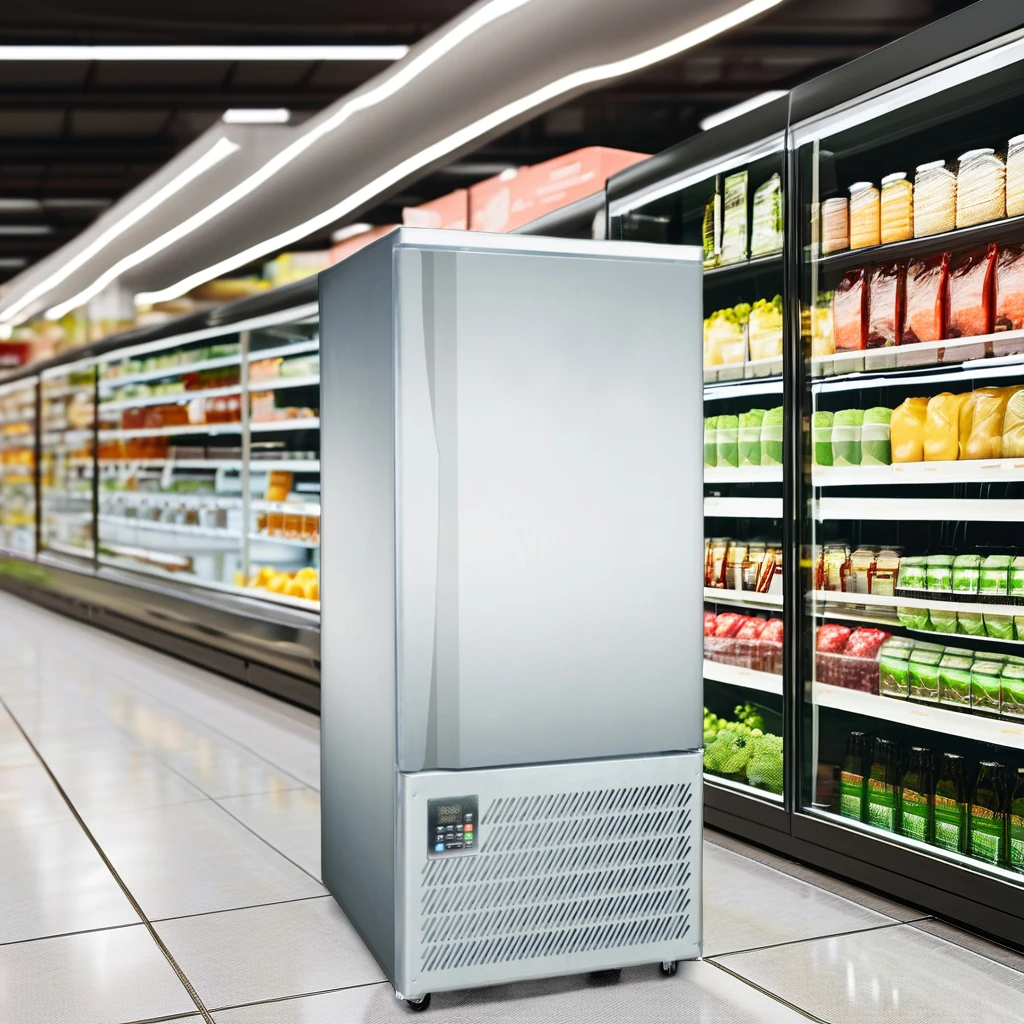 Commercial Single-Temperature Stainless Steel Blast Freezer LED Bar Industrial Kitchen Rapid Cooling Frozen Food Refrigerator
