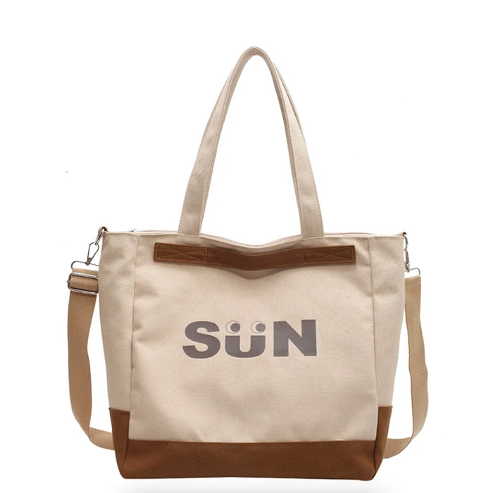Vest Canvas Cheap Non Woven Gift Bags Customize Style Fabric Pattern letters printed Color Small Raw tote shopping bag