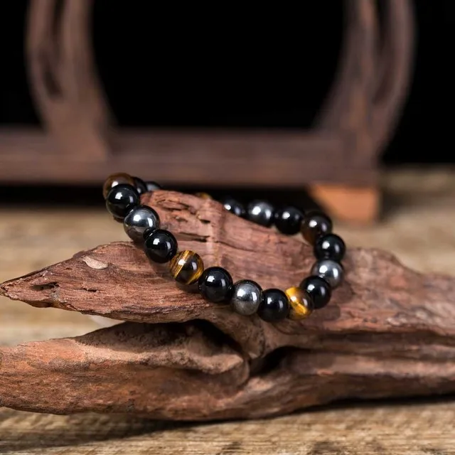 Fashion Jewelry Triple Protection Men Magnetic Hematite Natural Tiger Eye Stone Agate Bead Unique Design Handmade Bracelet Women