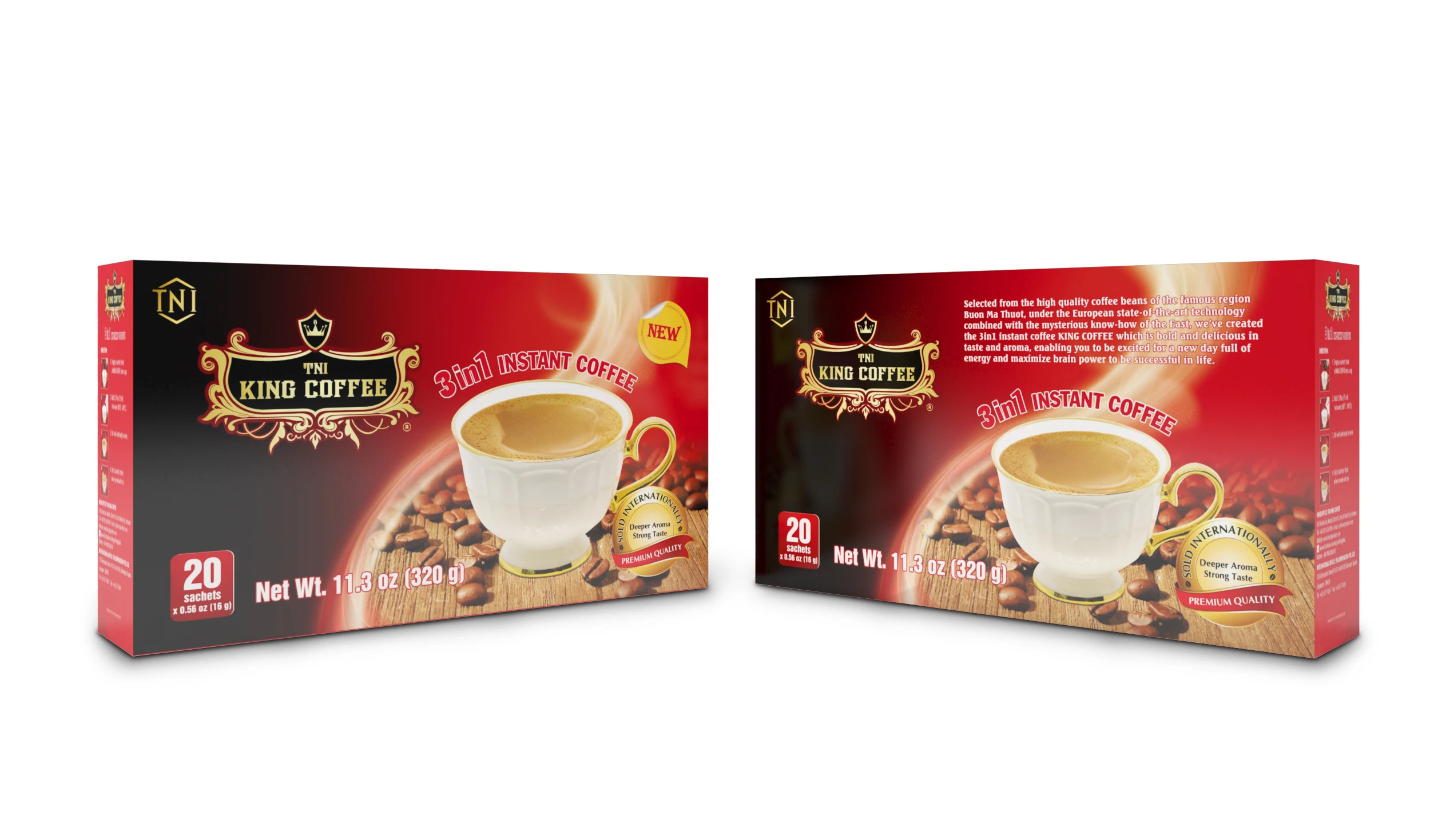 KING COFFEE - OEM Good Smell 3in1 Instant Coffee 20 sachets/box Viet Nam Instant Coffee Manufacturer