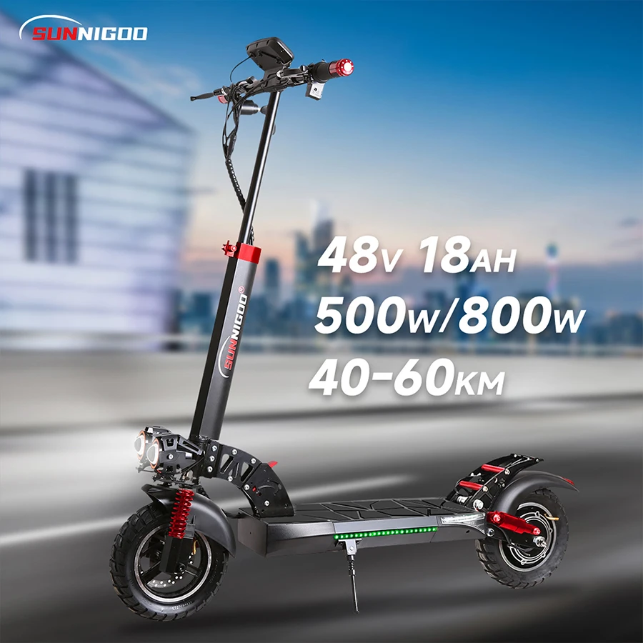 Складной 10-дюймовый умный электрический скутер 800W/1000W с 48V 18Ah Унисекс 100 км/ч электрические скутеры