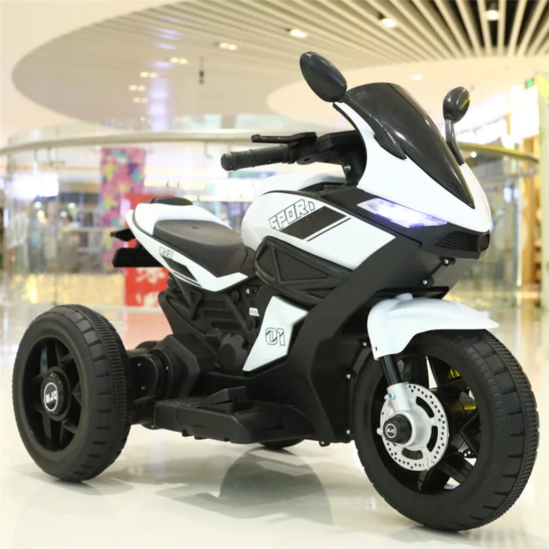 QS High Quality Kids Electric Motorcycle Outdoor Playing Ride Car Toy Music Light 3 Wheels 6V Battery Tricycle Motorbike Plastic