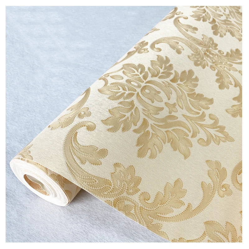 European luxury home decoration classic Damascus PVC wallpaper living room bedroom TV background vinyl 3D adhesive wallpaper