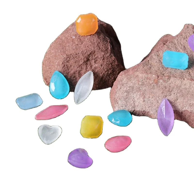 Gemstone Luminous Stone Resin Garden Aquarium Landscaping, Potted Plants, Flower Pots Decorated With Fluorescent Stones