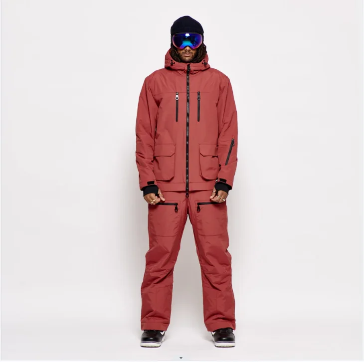 Top quality mens waterproof snow one piece ski suits overall snowboard pants snowsuits