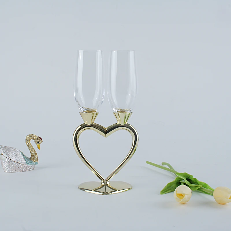 Romantic Heart-Shaped Wine Luxury Wedding Tableware heart stem champagne glass