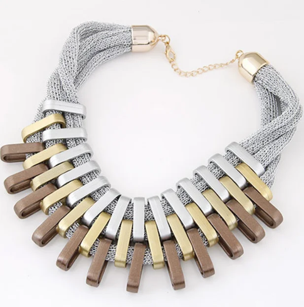 LADIES & WOMENS CHUNKY CHOKER STATEMENT BIB CHAIN CHARM FASHION NECKLACE C2101