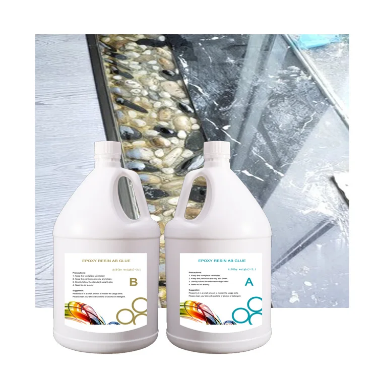 Low Price Transparent 100% Clear Epoxi 3D Marble Floor Image Home Coating Epoxy Resin and Hardener