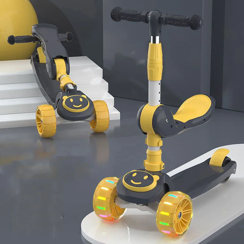 OEM chinese children cute and cool with seats scooter 1-7 year old kids scooter three wheel made in China children scooter