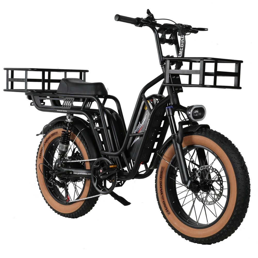 2024 New model dual batteries 7 speeds DY08 SAMEBIKE OEM 48V/32Ah 1000w motor long tail cargo bike electric cargo bike