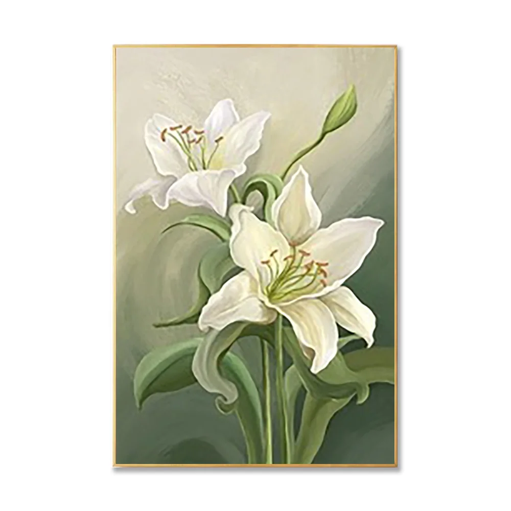 100% Handmade Sunflowers Oil Painting on Canvas for Bedroom Decor Modern Lily Wall Painting Little Daisy Picture Art