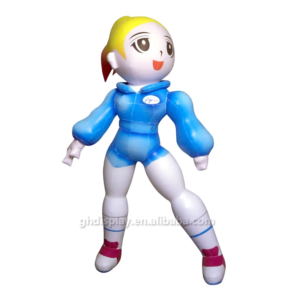 Custom new design cartoon inflatable dancing girl inflatable cartoon figure for advertising