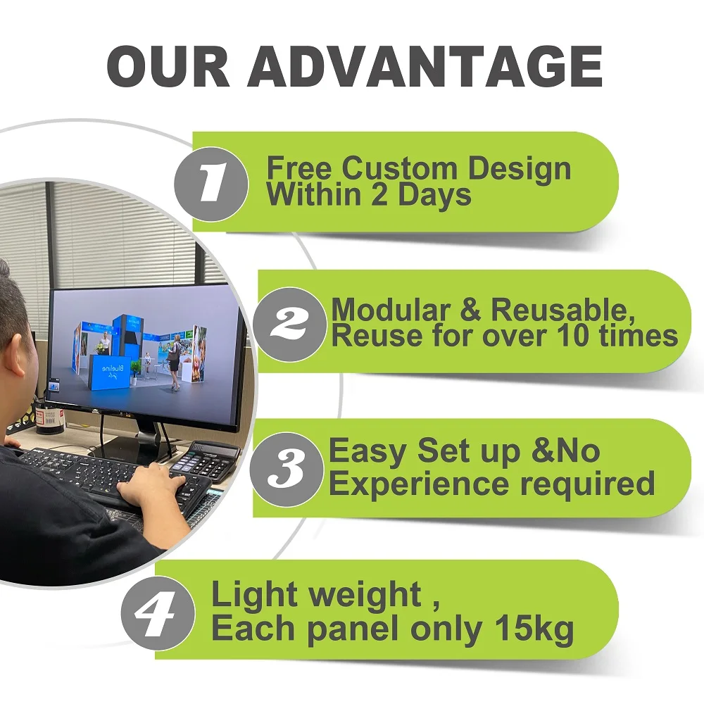 BIG Sale Izexpo Easy Setup 20x30 10x20 Trade Show Booth Custom Lightbox Exhibition Booth Manufactures Fashion Tradeshow Display