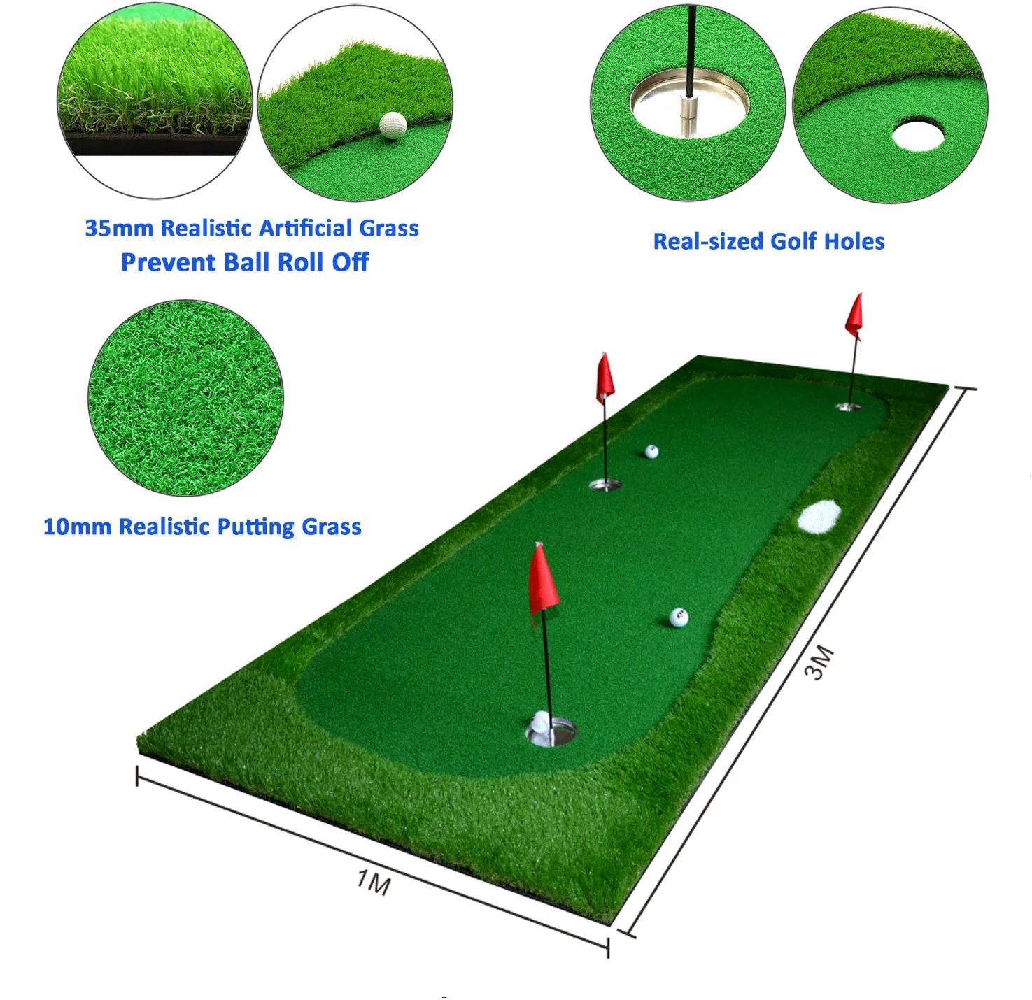 JYX China Artificial Mini Golf Course Par Practice Hitting Putting Green Outside Outdoor Tour  Grass Golf Green Mat