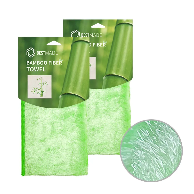 Soft Bamboo Fiber Kitchen Cleaning Rags Microfiber Kitchen Rag Dish Cloth Towel