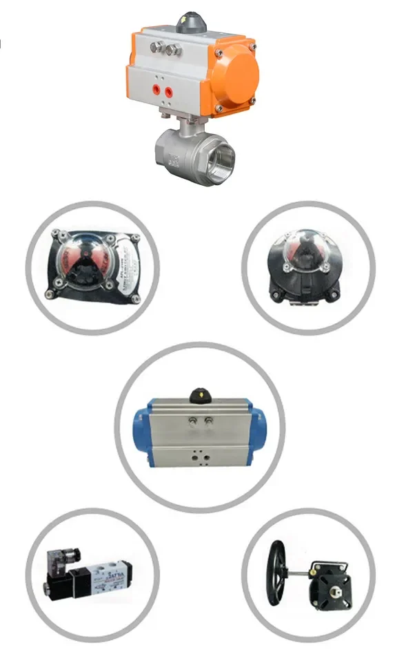 TKFM high platform pneumatic Female thread screw two piece stainless steel ball valve